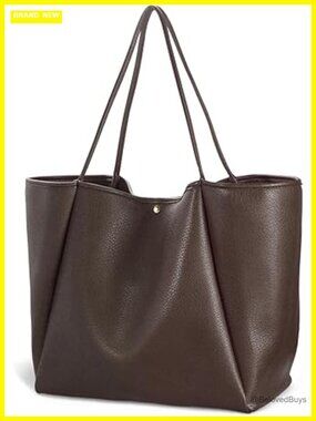 Oversize Faux Leather Tote Handbag Travel Weekender Shopper